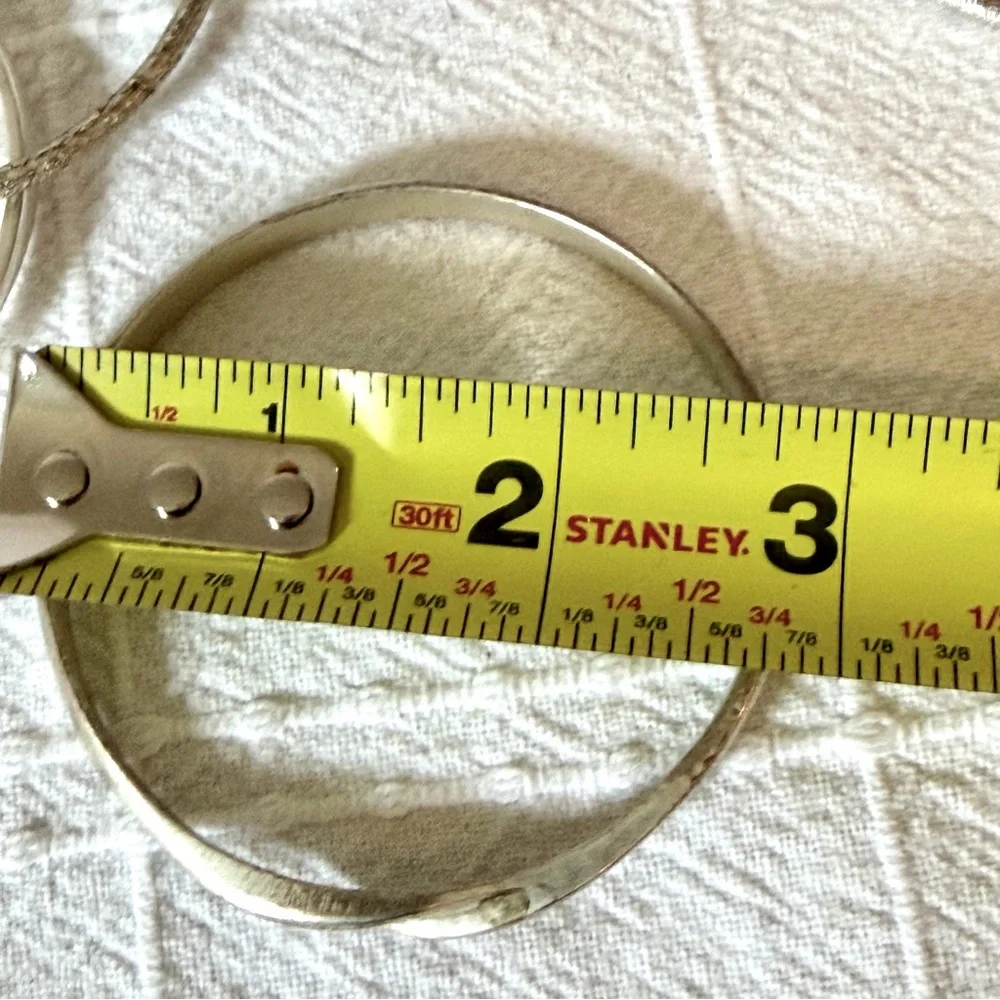 Set of 4 Silver Tone Bangle Bracelets to stack/layer